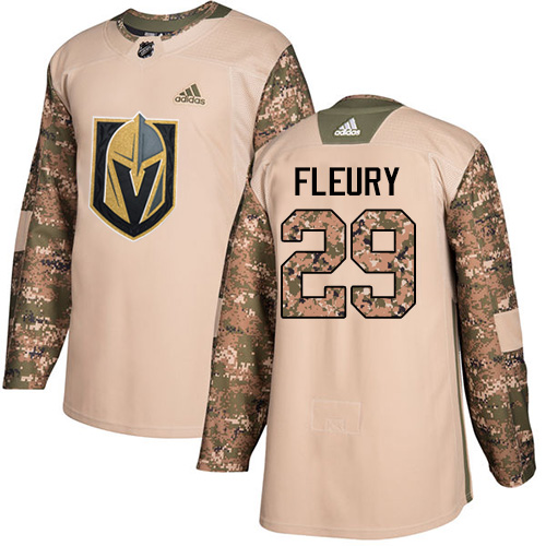 Adidas Golden Knights #29 Marc-Andre Fleury Camo Authentic Veterans Day Stitched Youth NHL Jersey